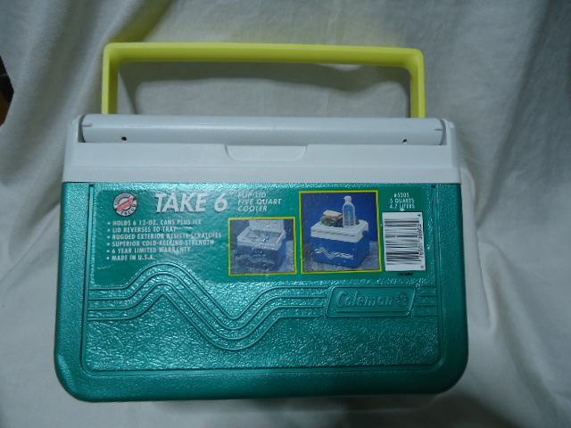ＵＳ　1993年製　Coleman　コールマン　25センチ　ヴィンテージ　クーラーボックス　緑・白色　5205　MADE IN USA_画像1