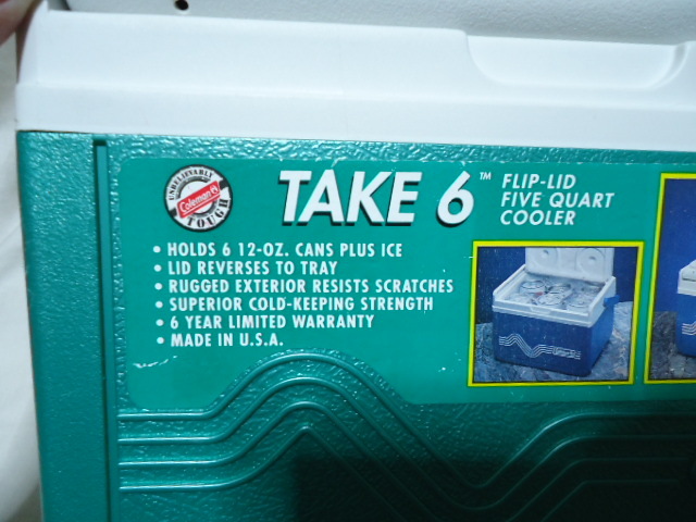 ＵＳ　1993年製　Coleman　コールマン　25センチ　ヴィンテージ　クーラーボックス　緑・白色　5205　MADE IN USA_画像2