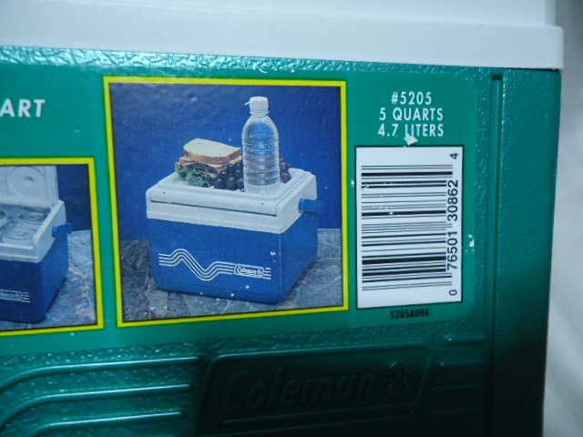 ＵＳ　1993年製　Coleman　コールマン　25センチ　ヴィンテージ　クーラーボックス　緑・白色　5205　MADE IN USA_画像3