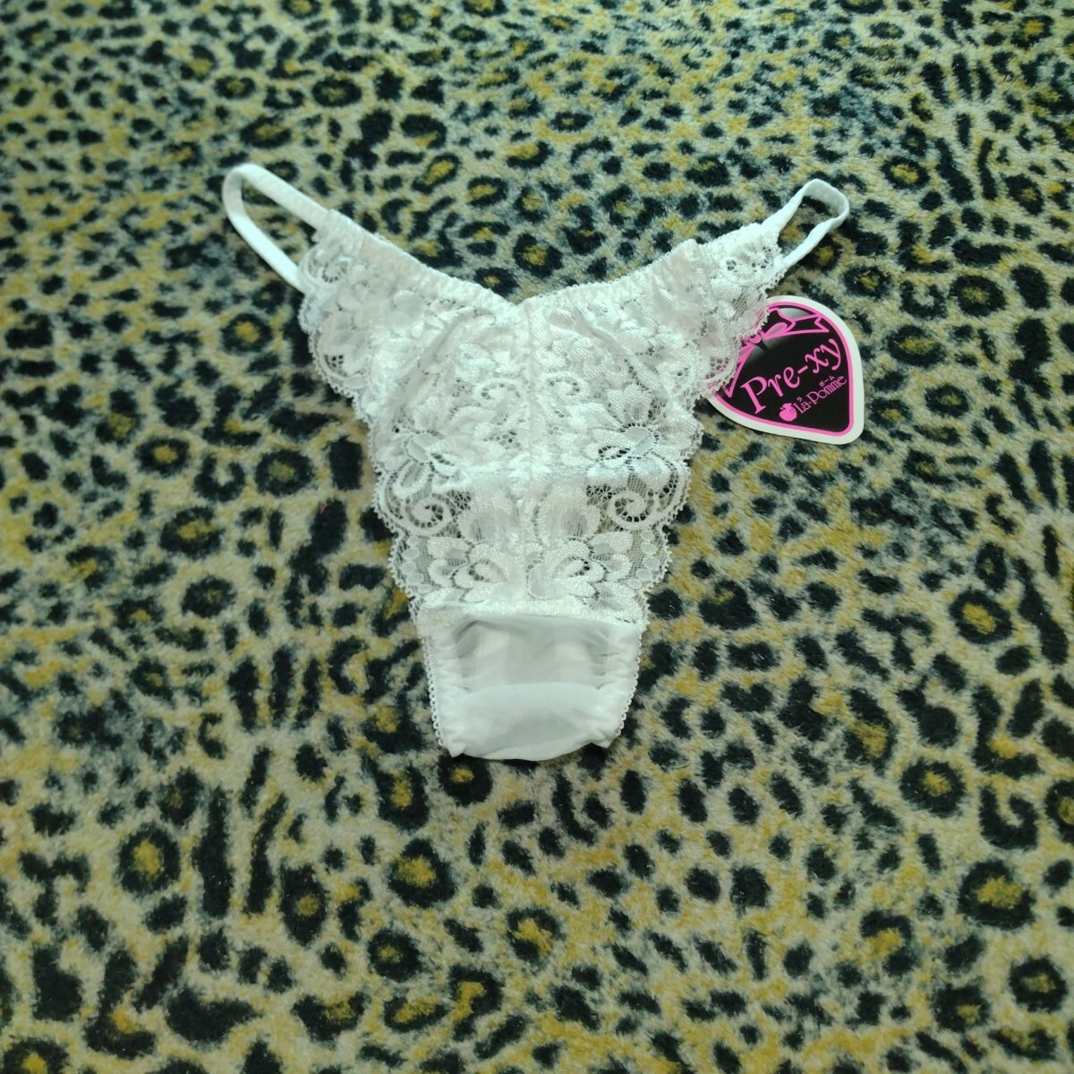 La Pomme ラポーム セクシーショーツ ストレッチレース NHK エアリー サイドバインダー Tバック ホワイト Lサイズ_画像1