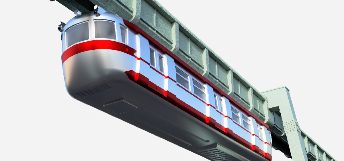 東山公園のモノレール(未塗装版)(1/150) すずめ模型製3Dプリントパーツ N-S287_画像1