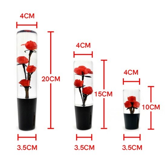 水中花 シフトノブ クリスタル 薔薇 15cm 汎用 AT MT 車用 トラック対応 国産車 カスタム 2種変換アダプター付き_画像2