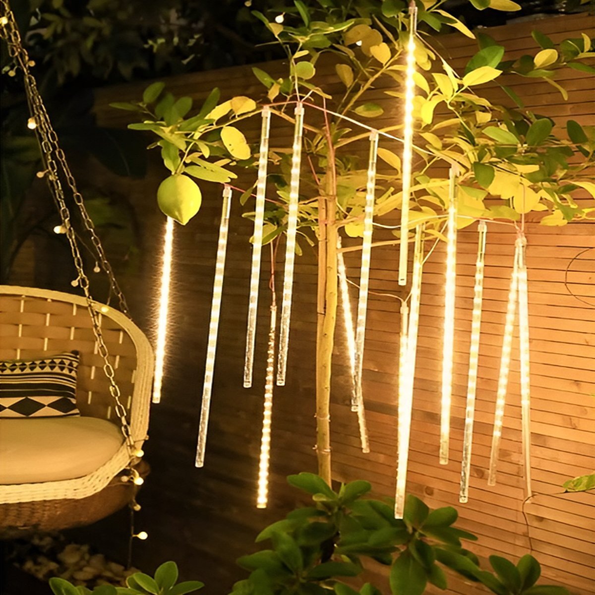 1 иен текущий .LED illumination snow four ru...50cm 8 шт. комплект USB Gold . дом час водонепроницаемый веранда закрытый наружный зима [KR-66]