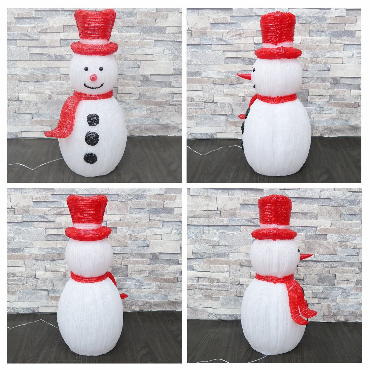 1円 クリスマス LED オブジェ クリスマスライト 雪だるま スノーマン モチーフライト 立体 3D ガーデニング 屋内屋外 電飾 店舗 TAC-73_画像5