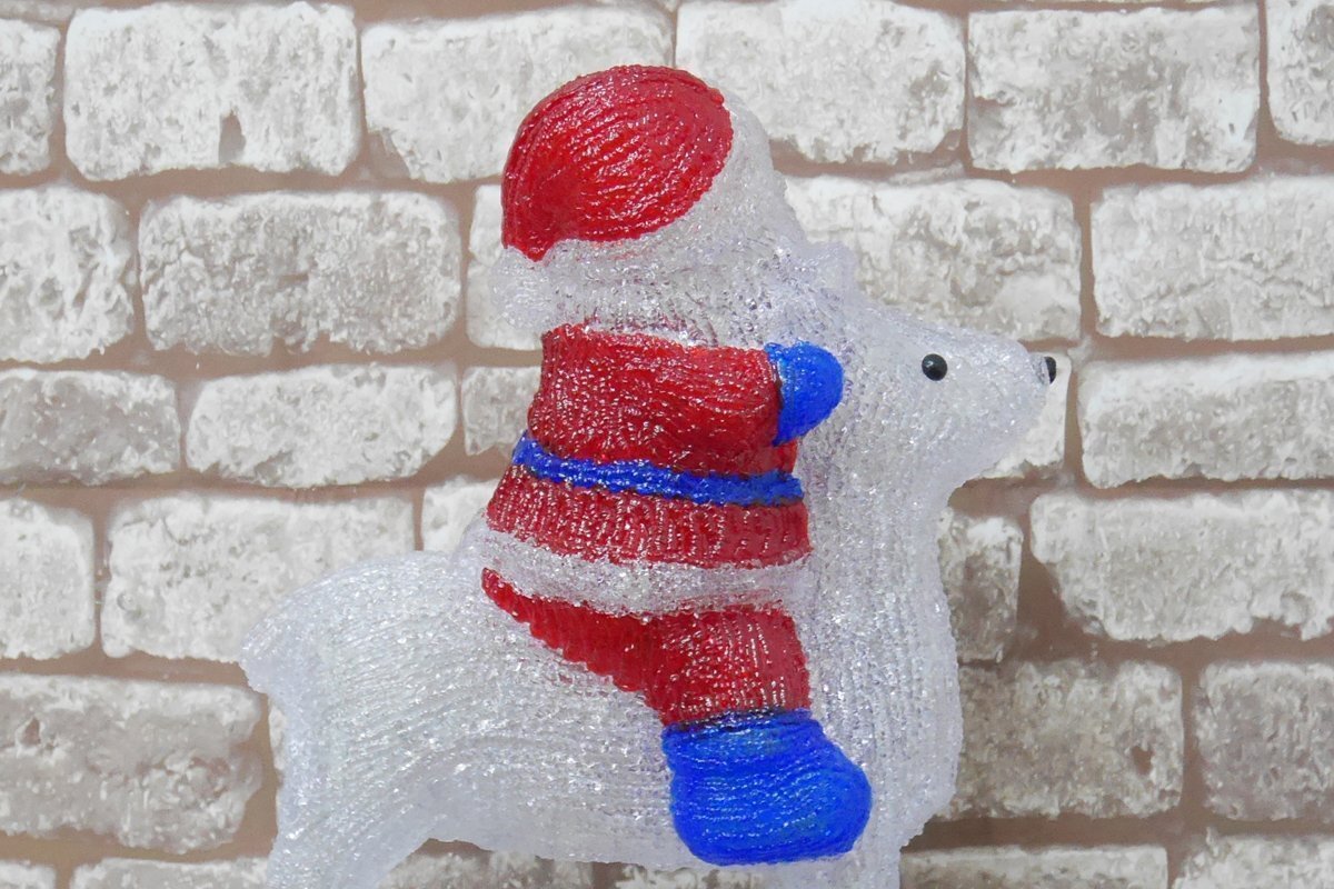 1円 可愛いサンタクロース＆トナカイ モチーフライト45cm クリスマス LEDイルミネーション クリスタル ガーデニング TAC-17_画像5