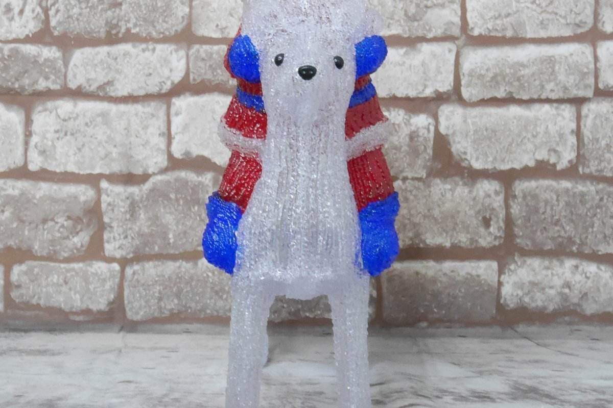 1円 可愛いサンタクロース＆トナカイ モチーフライト45cm クリスマス LEDイルミネーション クリスタル ガーデニング TAC-17_画像4