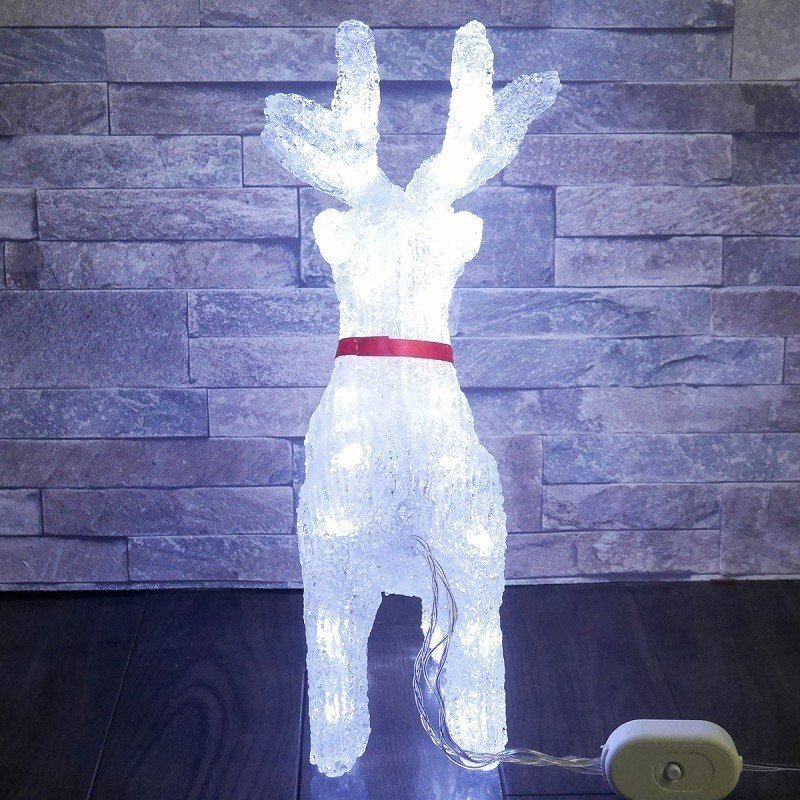 1円 可愛いトナカイ37cm クリスマス LEDイルミネーション モチーフライト LEDライト オブジェ 立体 3D ガーデニング TAC-04_画像4
