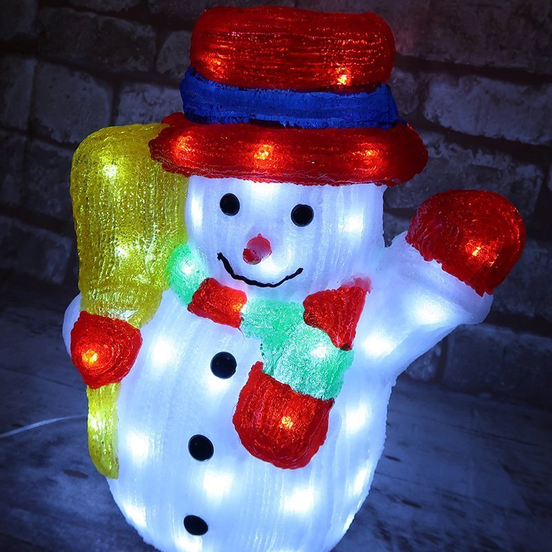 1円 クリスマス LED オブジェ クリスマスライト 光る 雪だるま スノーマン モチーフライト 立体 3D 屋内屋外 電飾 店舗 TAC-71_画像2