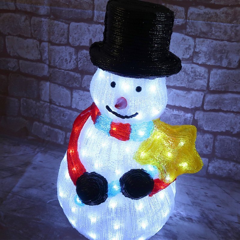 1円 クリスマス LED オブジェ クリスマスライト 光る 雪だるま スノーマン モチーフライト 立体 3D 屋内屋外 電飾 店舗 TAC-72_画像2