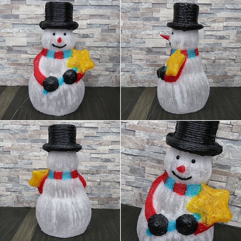 1円 クリスマス LED オブジェ クリスマスライト 光る 雪だるま スノーマン モチーフライト 立体 3D 屋内屋外 電飾 店舗 TAC-72_画像6
