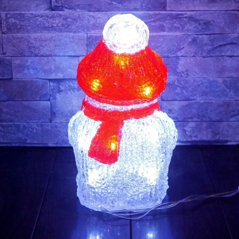 1円 可愛い雪だるま23cm クリスマス LEDイルミネーション モチーフライト LEDライト オブジェ 立体 3D ガーデニング TAC-22_画像4