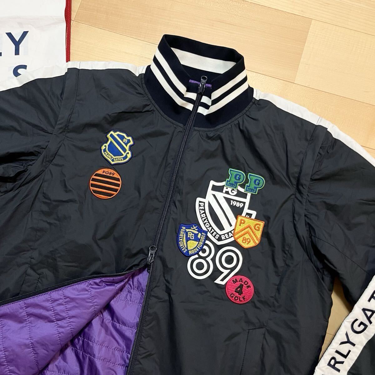 ★美品 パーリーゲイツ 4WAY ワッペン リバーシブルジャケット スニードブルゾン ベスト メンズ ★送料無料 正規品 _画像2