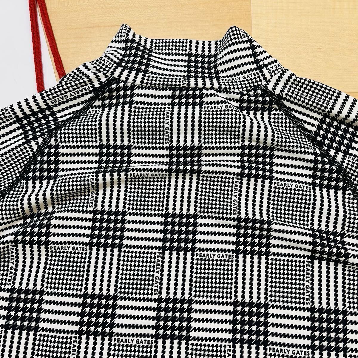 ★極美品 パーリーゲイツ 千鳥 グレンチェック柄 長袖ハイネックシャツ モックネックインナー メンズ ★送料無料 正規品_画像7