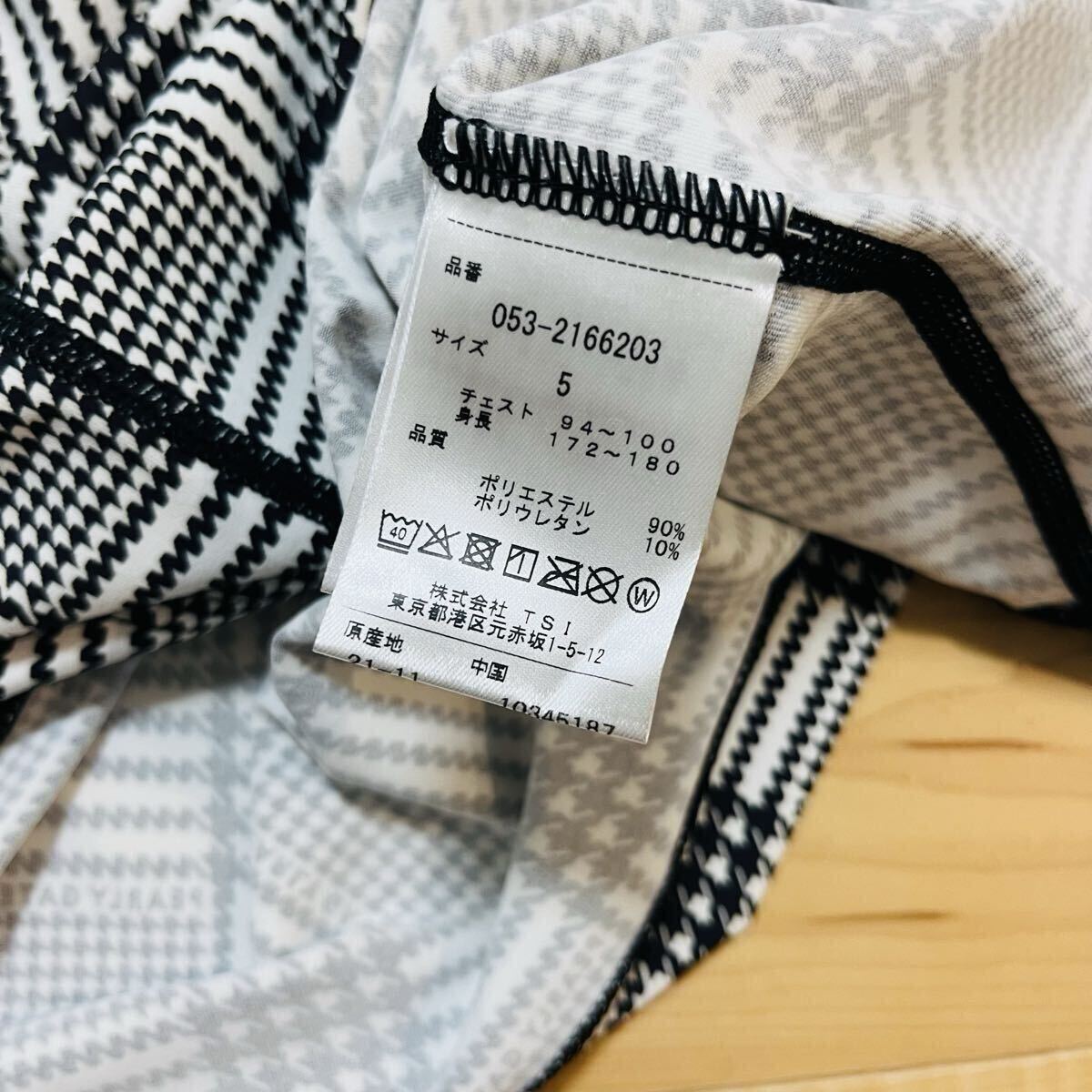 ★極美品 パーリーゲイツ 千鳥 グレンチェック柄 長袖ハイネックシャツ モックネックインナー メンズ ★送料無料 正規品_画像8