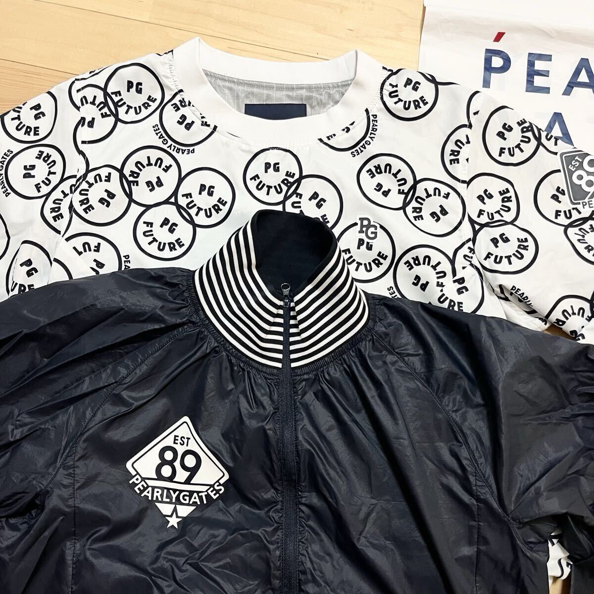 ★美品 パーリーゲイツ ニコちゃん総柄 ツインスニード ジャケット ブルゾン メンズ ★送料無料 正規品_画像2