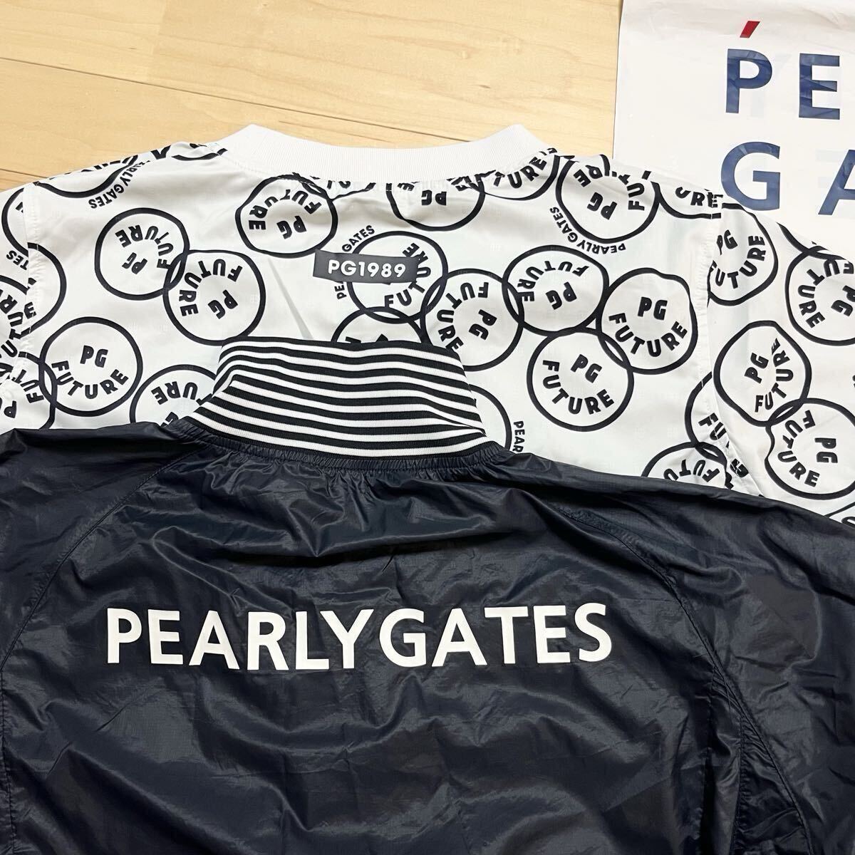 ★美品 パーリーゲイツ ニコちゃん総柄 ツインスニード ジャケット ブルゾン メンズ ★送料無料 正規品_画像7