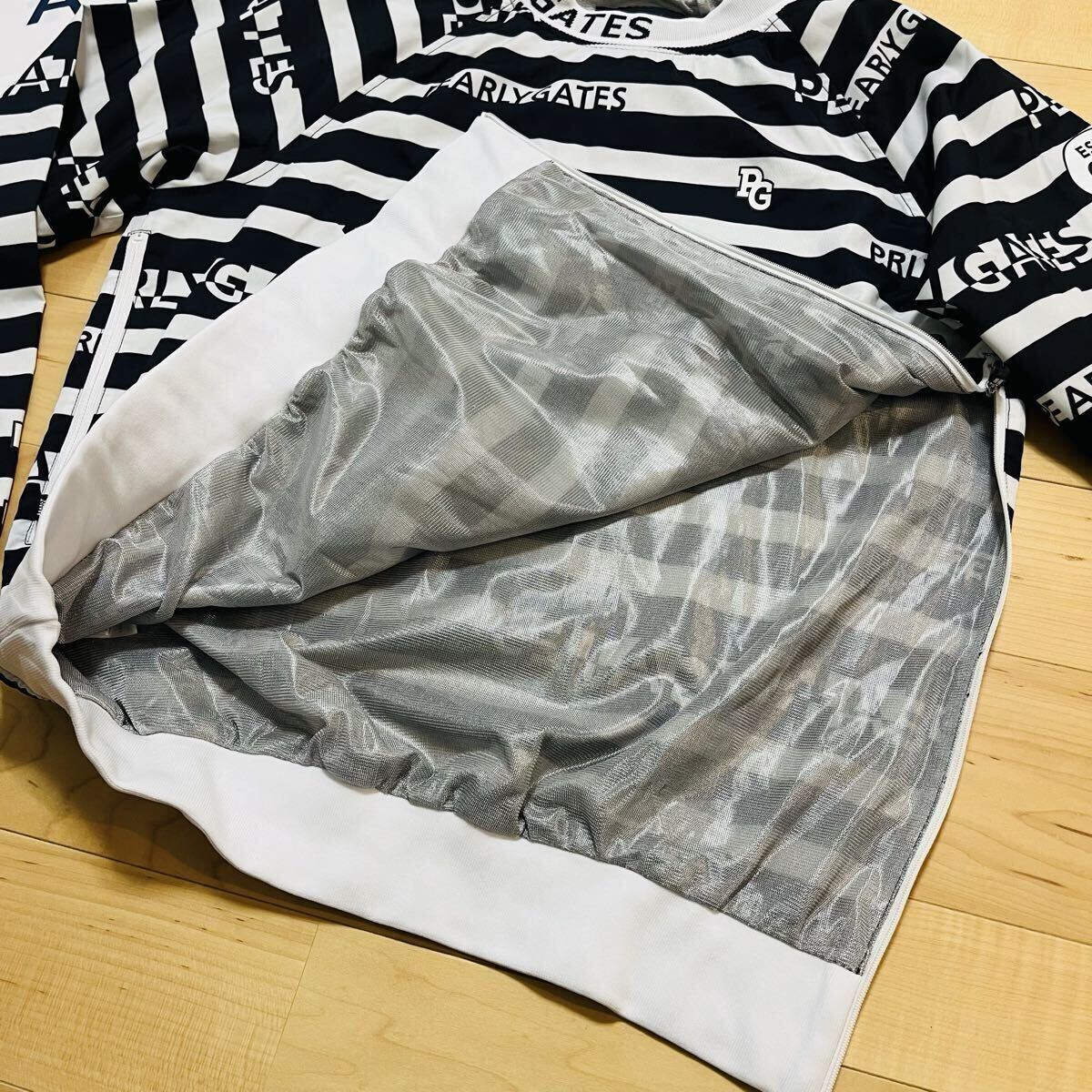 ★美品 パーリーゲイツ ボーダー柄 スニード 蓄熱ジャケットブルゾン メンズ ★送料無料 正規品 PEARY GATES_画像2