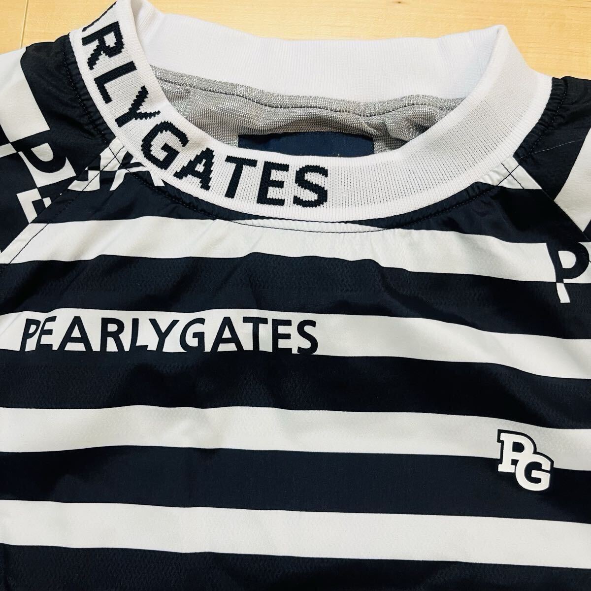 ★美品 パーリーゲイツ ボーダー柄 スニード 蓄熱ジャケットブルゾン メンズ ★送料無料 正規品 PEARY GATES_画像4