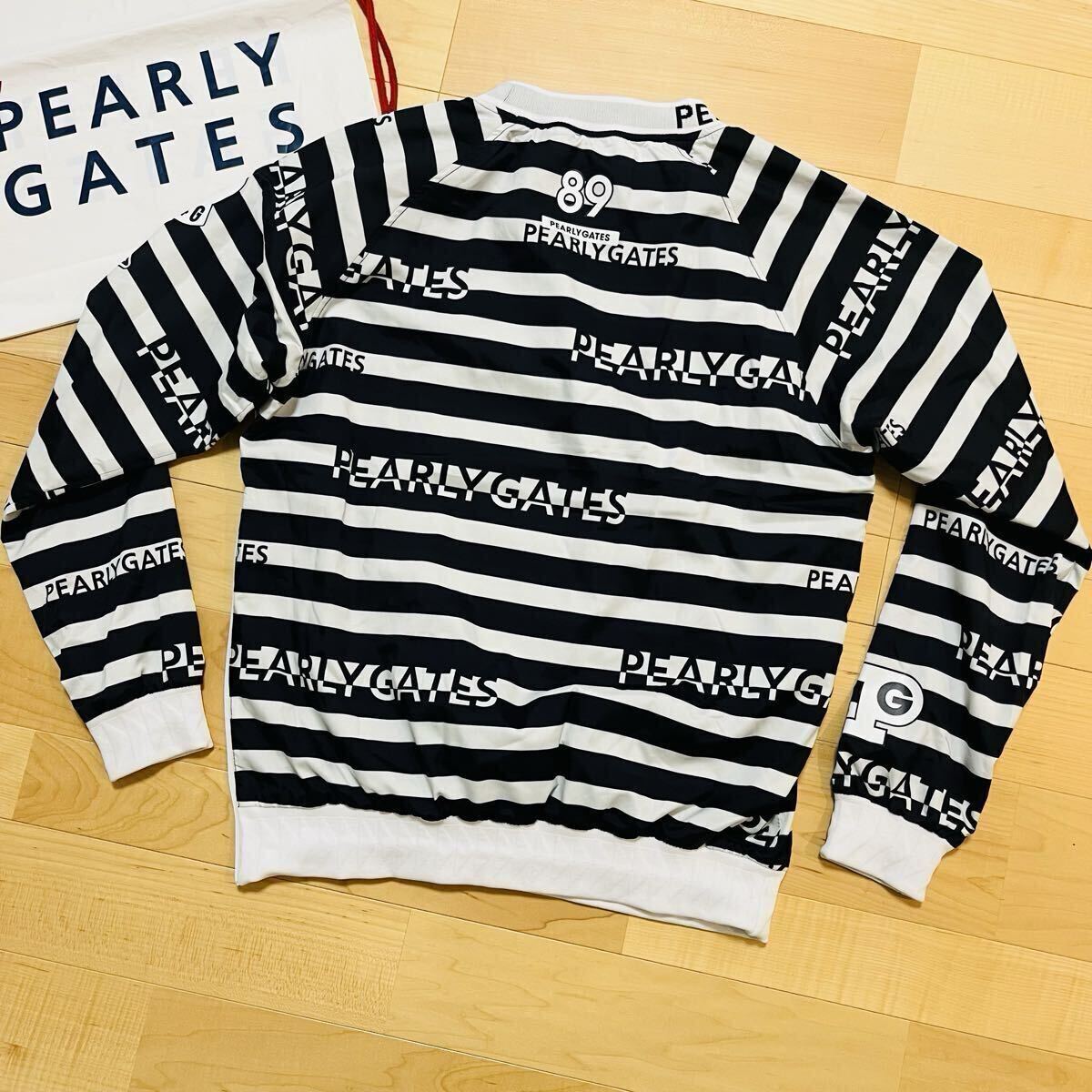 ★美品 パーリーゲイツ ボーダー柄 スニード 蓄熱ジャケットブルゾン メンズ ★送料無料 正規品 PEARY GATES_画像7