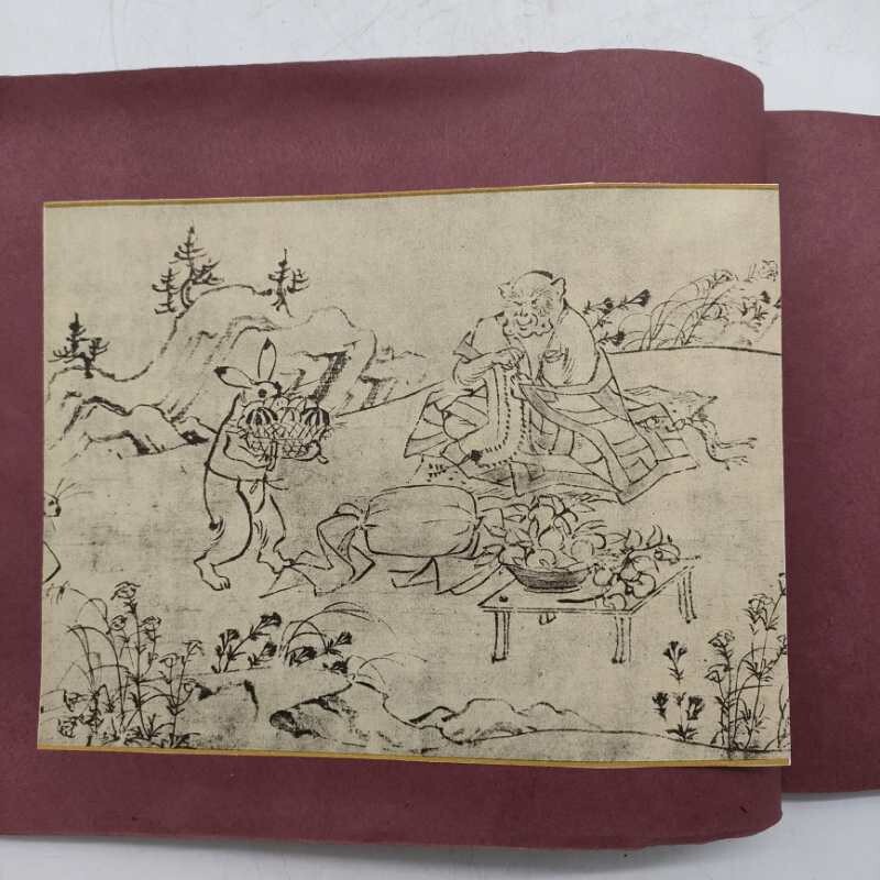 [A4335]12 листов 1 шт. птица перо . правильный кисть птицы и звери .. изобразительное искусство .. человек .. человек ... человек японская живопись высота гора храм мир книга@ старинная книга старый документ 