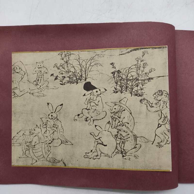 [A4335]12 листов 1 шт. птица перо . правильный кисть птицы и звери .. изобразительное искусство .. человек .. человек ... человек японская живопись высота гора храм мир книга@ старинная книга старый документ 