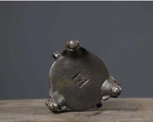 鋳鉄製 三足両耳 象頭 炭ストーブ 煮茶用 クラシック ホームコレクション 置物_画像4