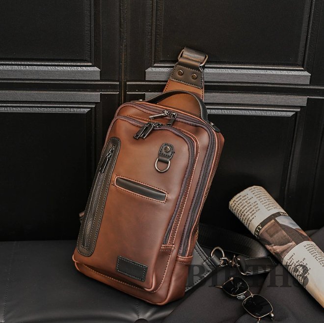 おしゃれな大胸バッグ胸バッグ男性カジュアル斜めバッグ男性バッグ大容量人気_画像1