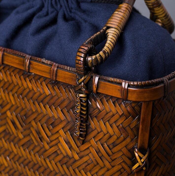 ★新入荷★*手作り 竹編細工籠*收納籃*竹工芸*竹細工*竹かごだけです*工芸品おしゃれ竹編み_画像4