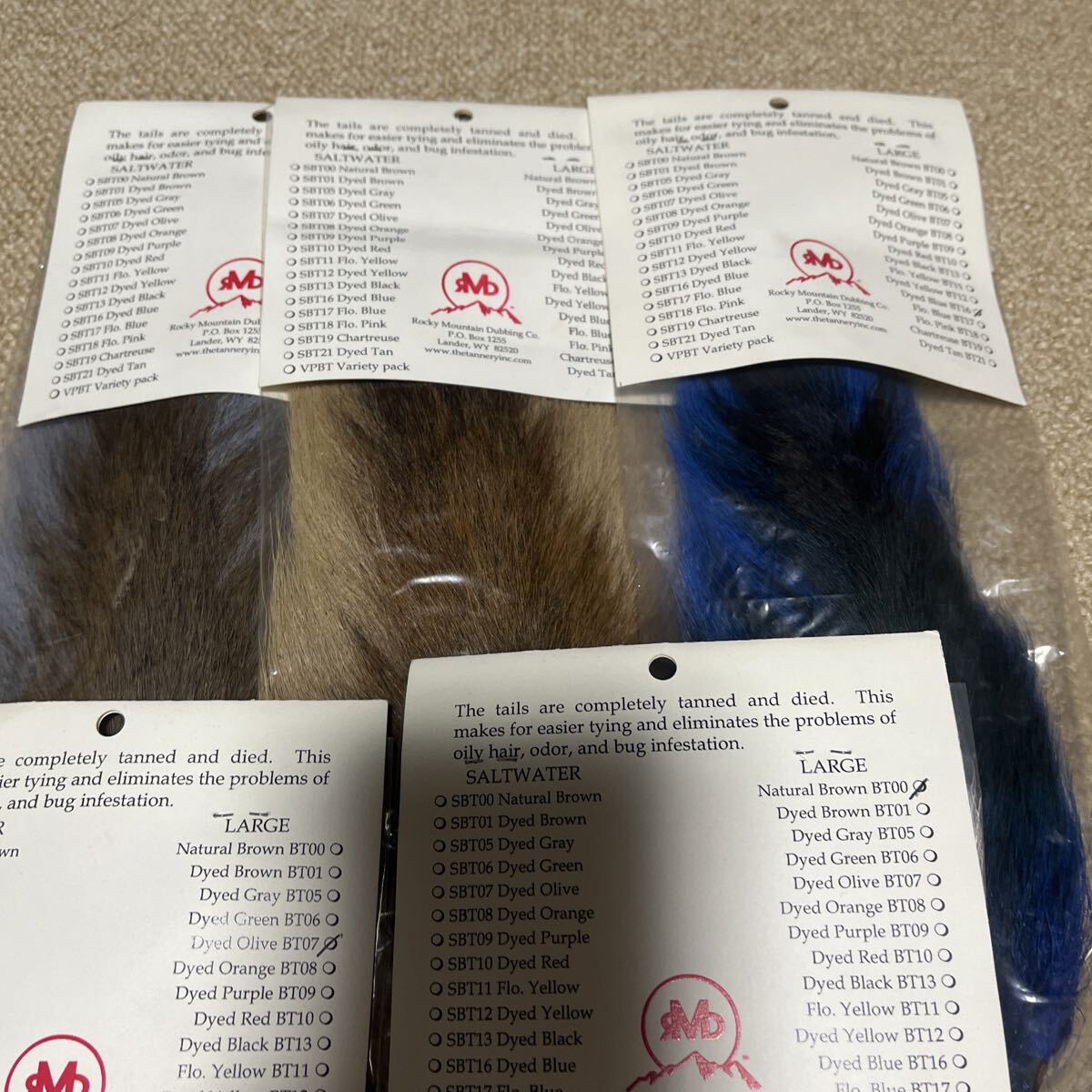 Rocky Mountain Dabbing производства / BUCKTAILS не использовался fly рыбалка материал форель шерсть игла 