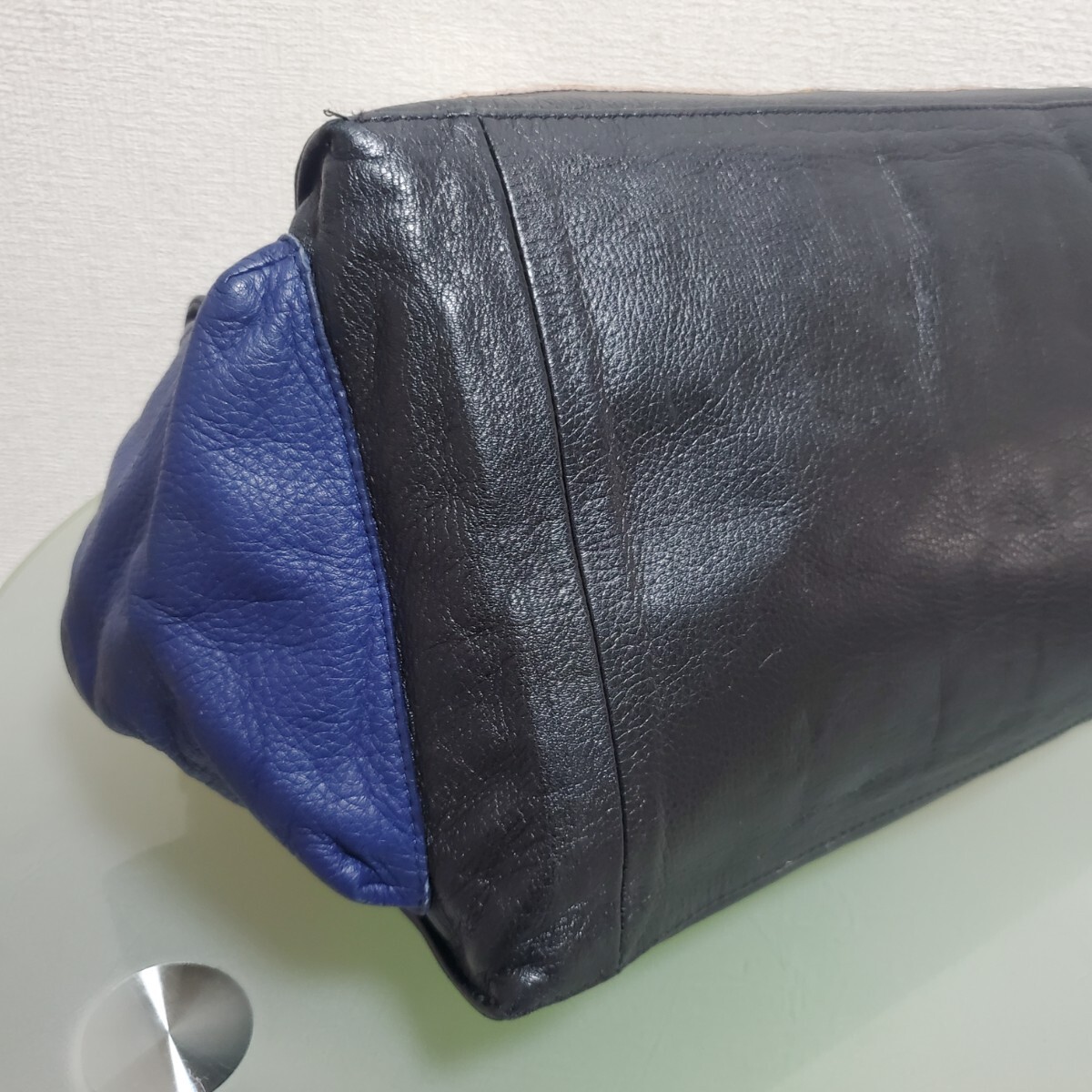 SEE BY CHLOE シーバイクロエ レザーバッグ ハンドバッグ トートバッグ 肩掛け バイカラー 配色カラー ベージュ ブラック ネイビー 激カワ_画像5