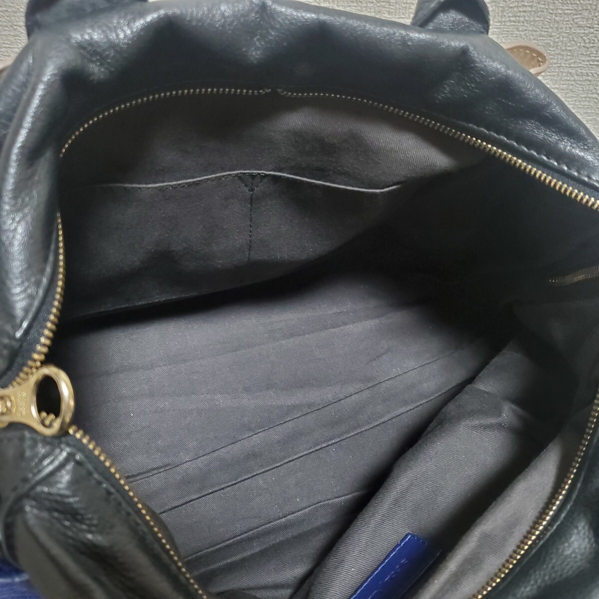 SEE BY CHLOE シーバイクロエ レザーバッグ ハンドバッグ トートバッグ 肩掛け バイカラー 配色カラー ベージュ ブラック ネイビー 激カワ_画像9