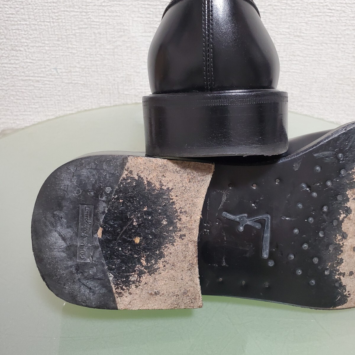 Salvatore Ferragamo サルヴァトーレフェラガモ レザーシューズ ビジネスシューズ 6.5 約25㎝ 3E ブラック イタリア製_画像7