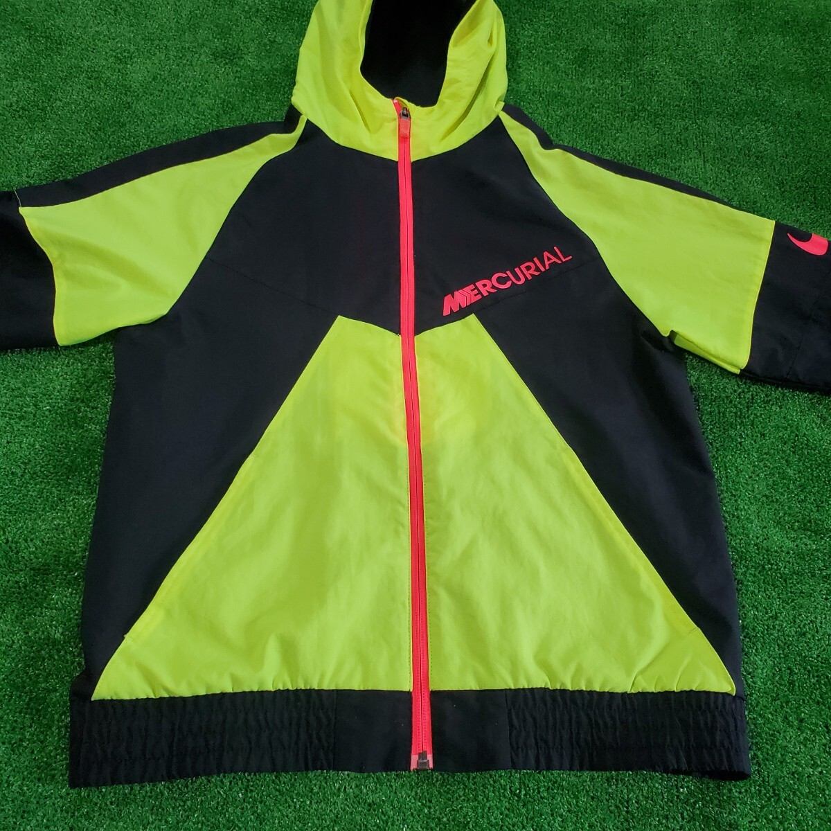 NIKE ナイキ MERCURIAL マーキュリアル セットアップ 上下セット L ブラック 蛍光イエロー ジャージ パンツ DRI-FIT 美品_画像2
