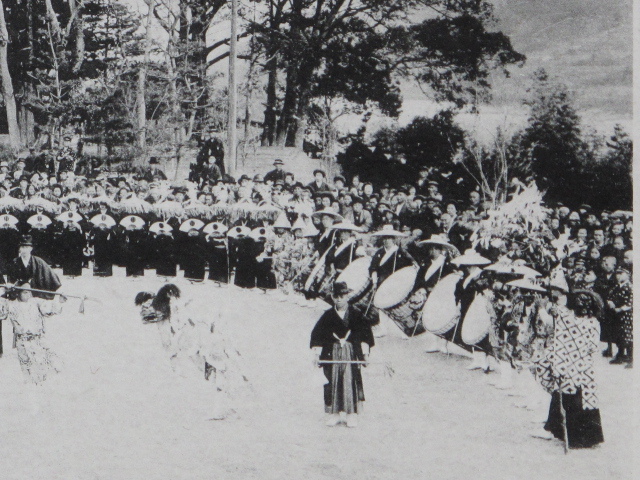 大正11年 奉納踊り 絵葉書 『 祖谷の 神代踊り 』計1点 未使用 徳島県 三好郡 池田町 諏訪公園 での踊り 国指定無形民俗文化財_画像3