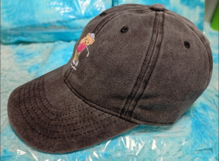 ☆新品「リトルゴルファー　クマちゃん/ベア　コットン　黒』帽子/ゴルフキャップ_画像3