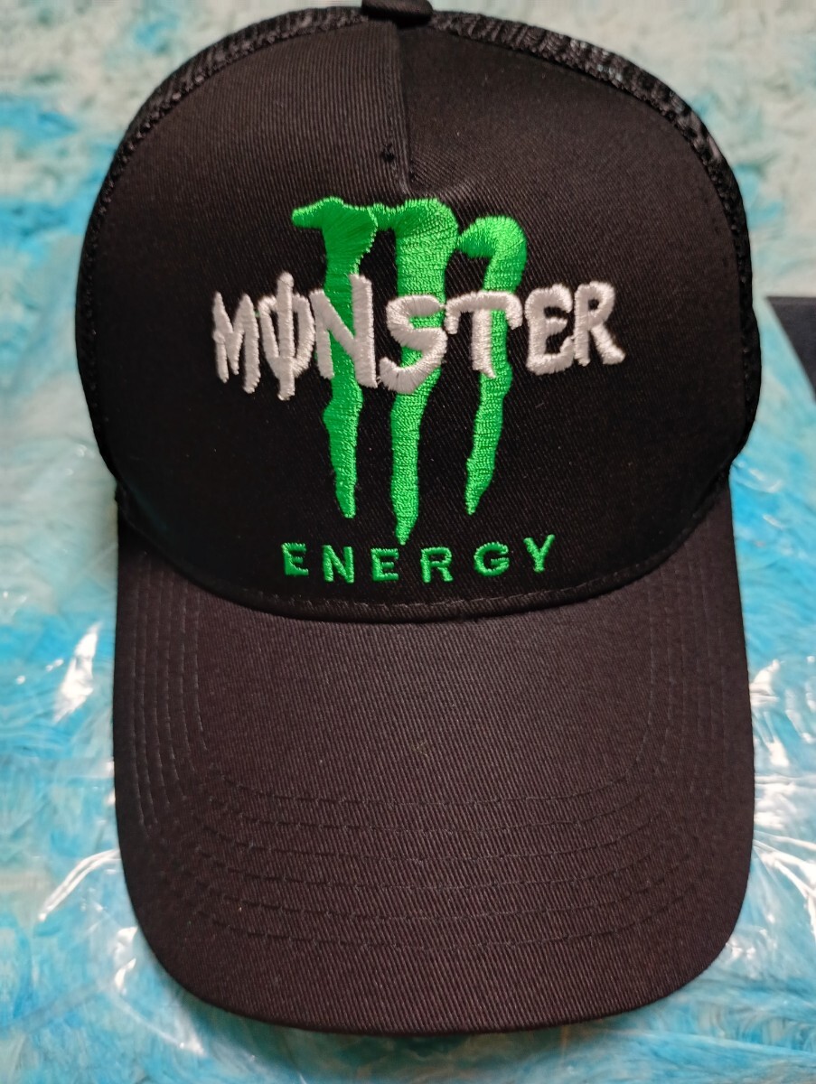 ☆新品「MONSTERモンスター エナジー 刺繍 メッシュ 黒」帽子/キャップ_画像1