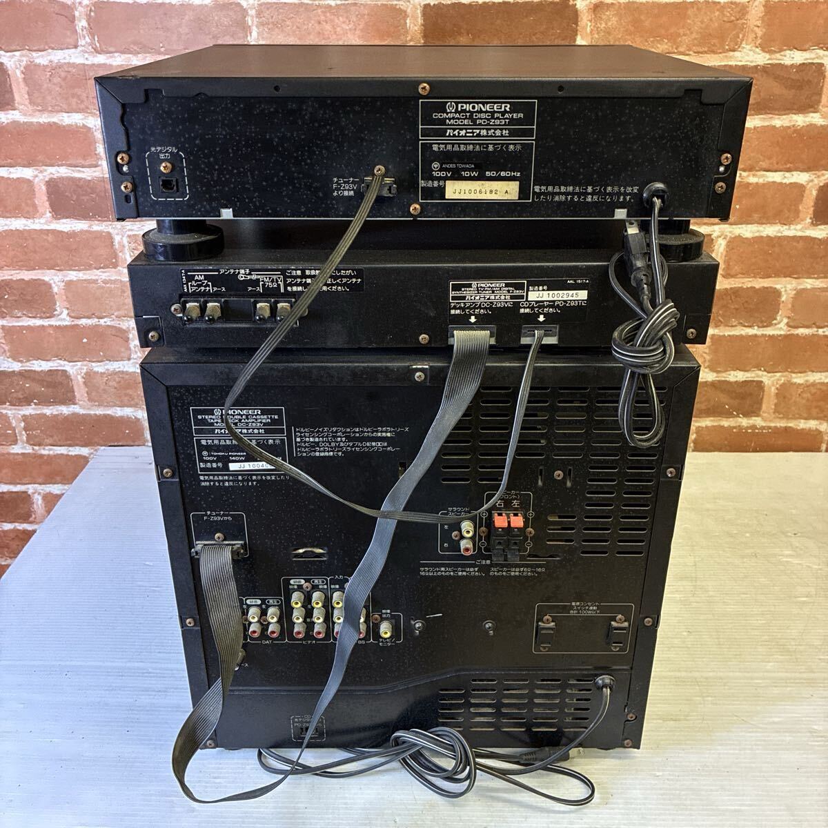 【ジャンク品】パイオニア PIONEER システムコンポ スピーカーなし PD-Z93T/DC-Z93V/DC-Z93V 通電確認済 重量約15.4kg_画像6