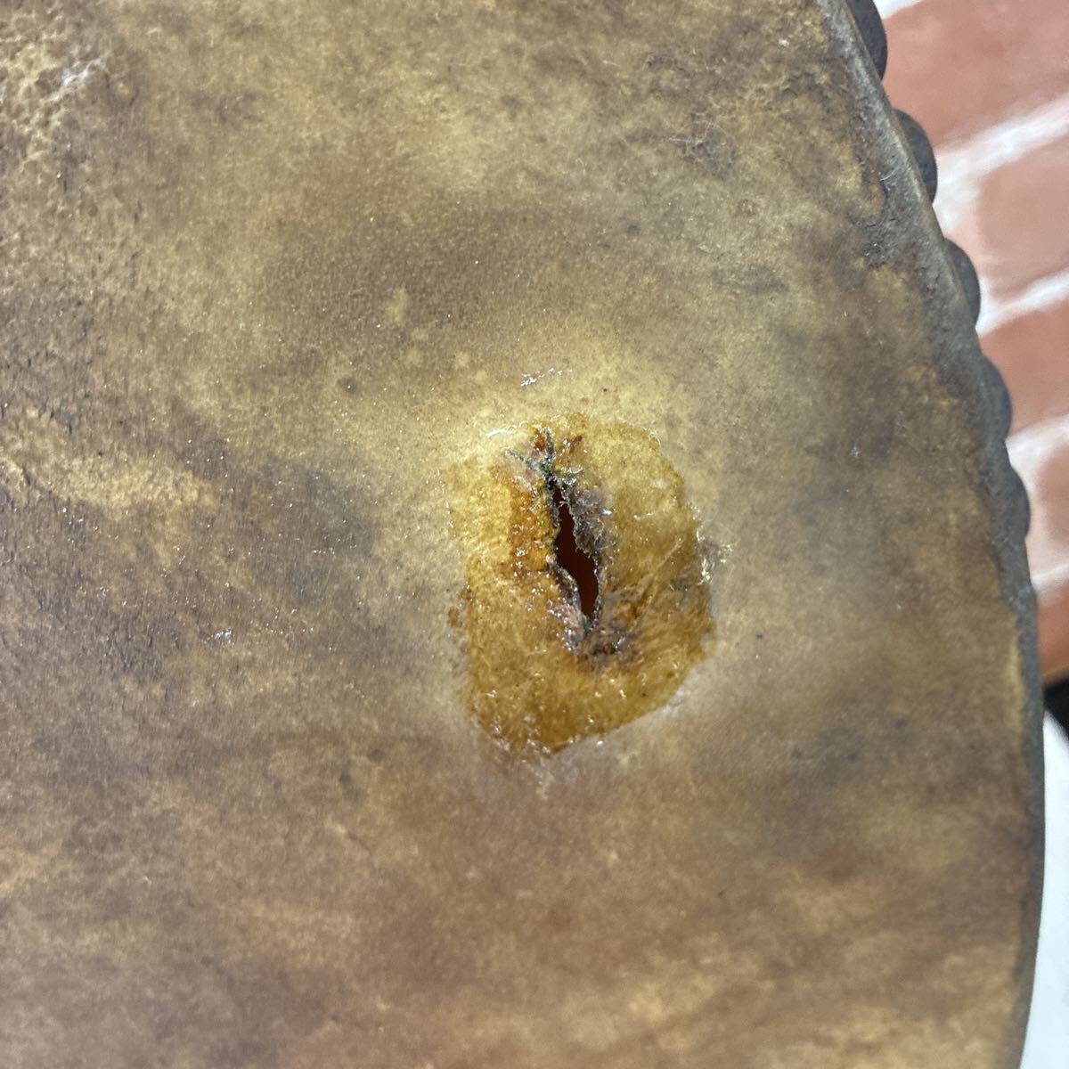 [ утиль ] традиционные японские музыкальные инструменты японский барабан музыкальные инструменты flat futoshi тамбурин без тарелочек диаметр примерно 57cm трещина есть flat futoshi тамбурин без тарелочек времена предмет подлинная вещь масса примерно 4.8kg палочки есть 