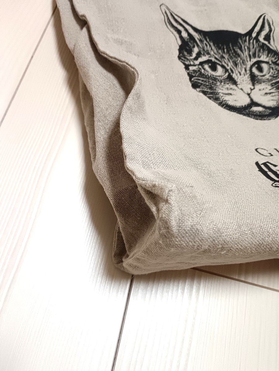 GUCCI グッチ ガーデン キャット リネン トート バッグ _画像6