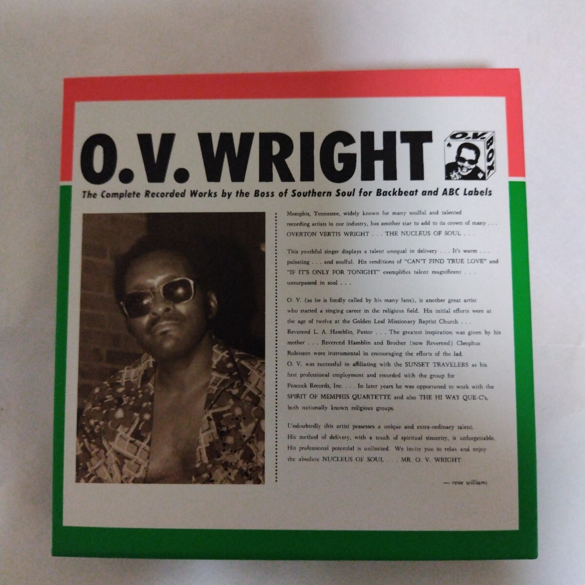 The Complete Recorded Works by the Boss of Southern Soul for Backbeat and ABC Labels / Ｏ．Ｂ．WRIGHT 紙ジャケ5CDBOXSET_画像2