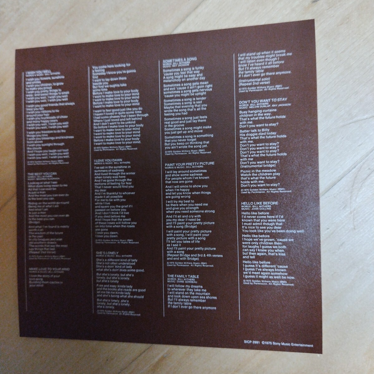 メイキング・ミュージック / ビル・ウィザース 紙ジャケCD_画像3