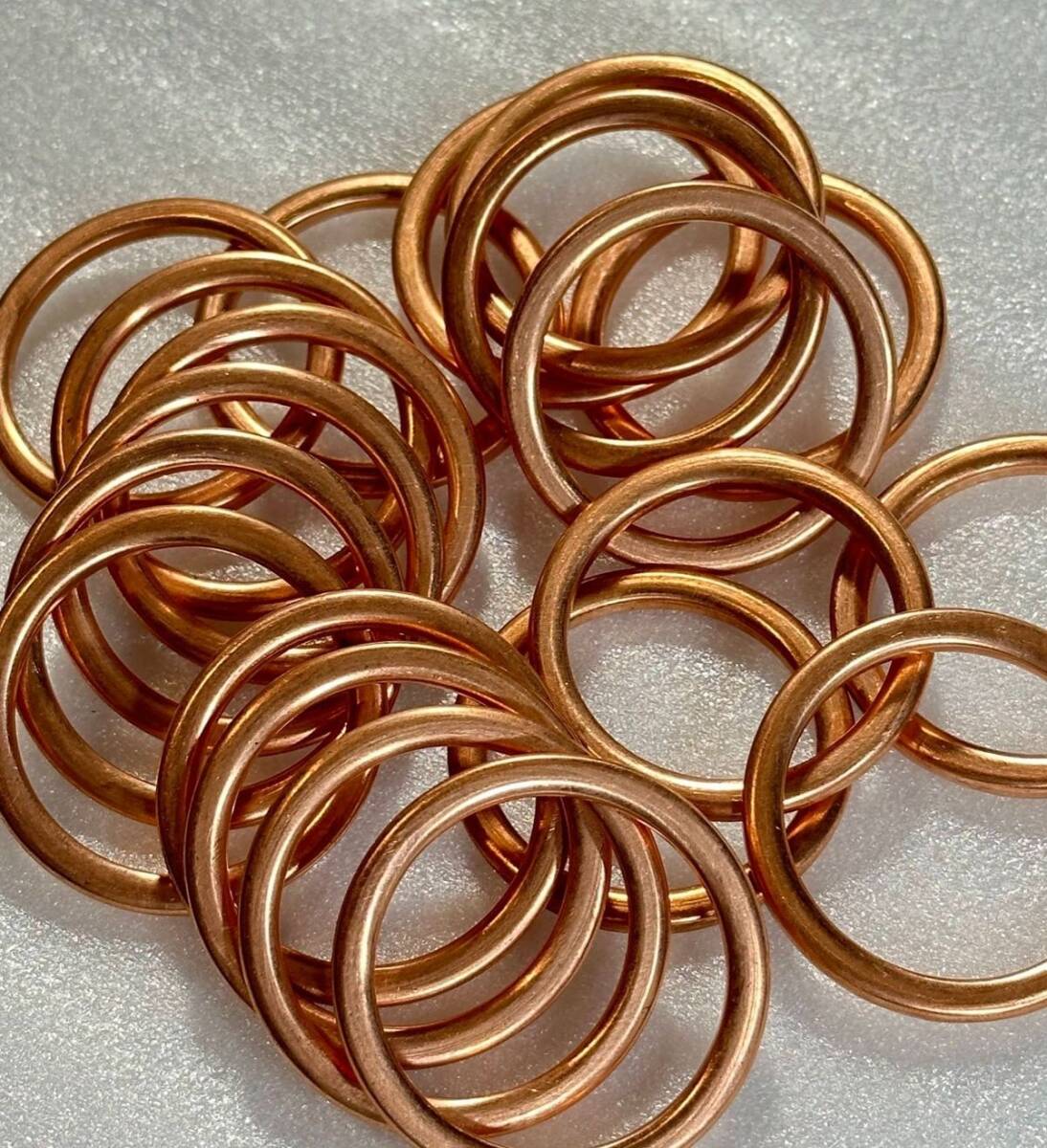 マフラーガスケット 銅 強化仕様 4枚 丸型 Z400FX ゼファー400 400χ エキゾースト GPZ400F ワッシャー ゼファー750 Z400GP U1322_画像4