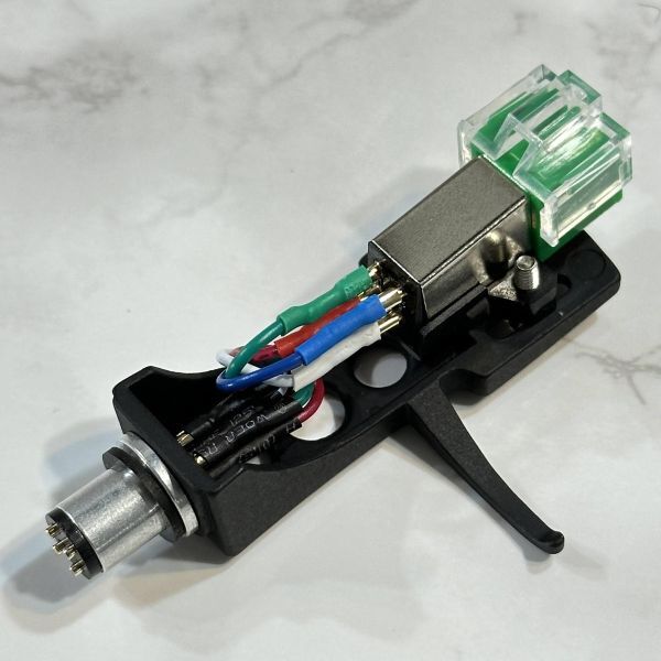 ヘッドシェル & MMカートリッジ 新品 OFCリード線 ブラック レコード 金メッキ ターンテーブル LP プレーヤー アナログ 針 U547_画像5