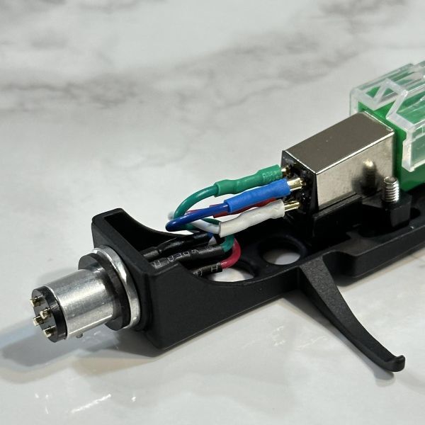 ヘッドシェル & MMカートリッジ 新品 OFCリード線 ブラック レコード 金メッキ ターンテーブル LP プレーヤー アナログ 針 U547_画像6