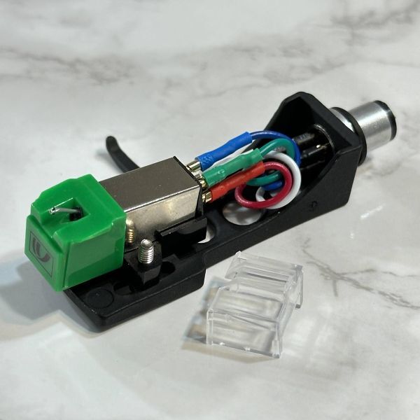 ヘッドシェル & MMカートリッジ 新品 OFCリード線 ブラック レコード 金メッキ ターンテーブル LP プレーヤー アナログ 針 U547_画像7