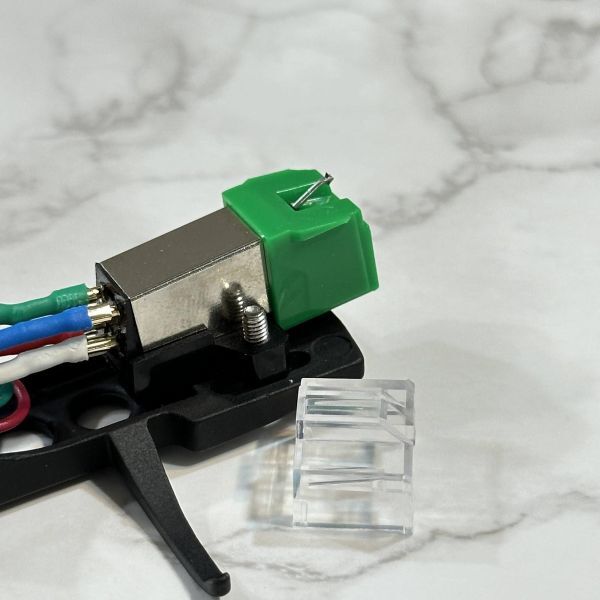 ヘッドシェル & MMカートリッジ 新品 OFCリード線 ブラック レコード 金メッキ ターンテーブル LP プレーヤー アナログ 針 U547_画像8