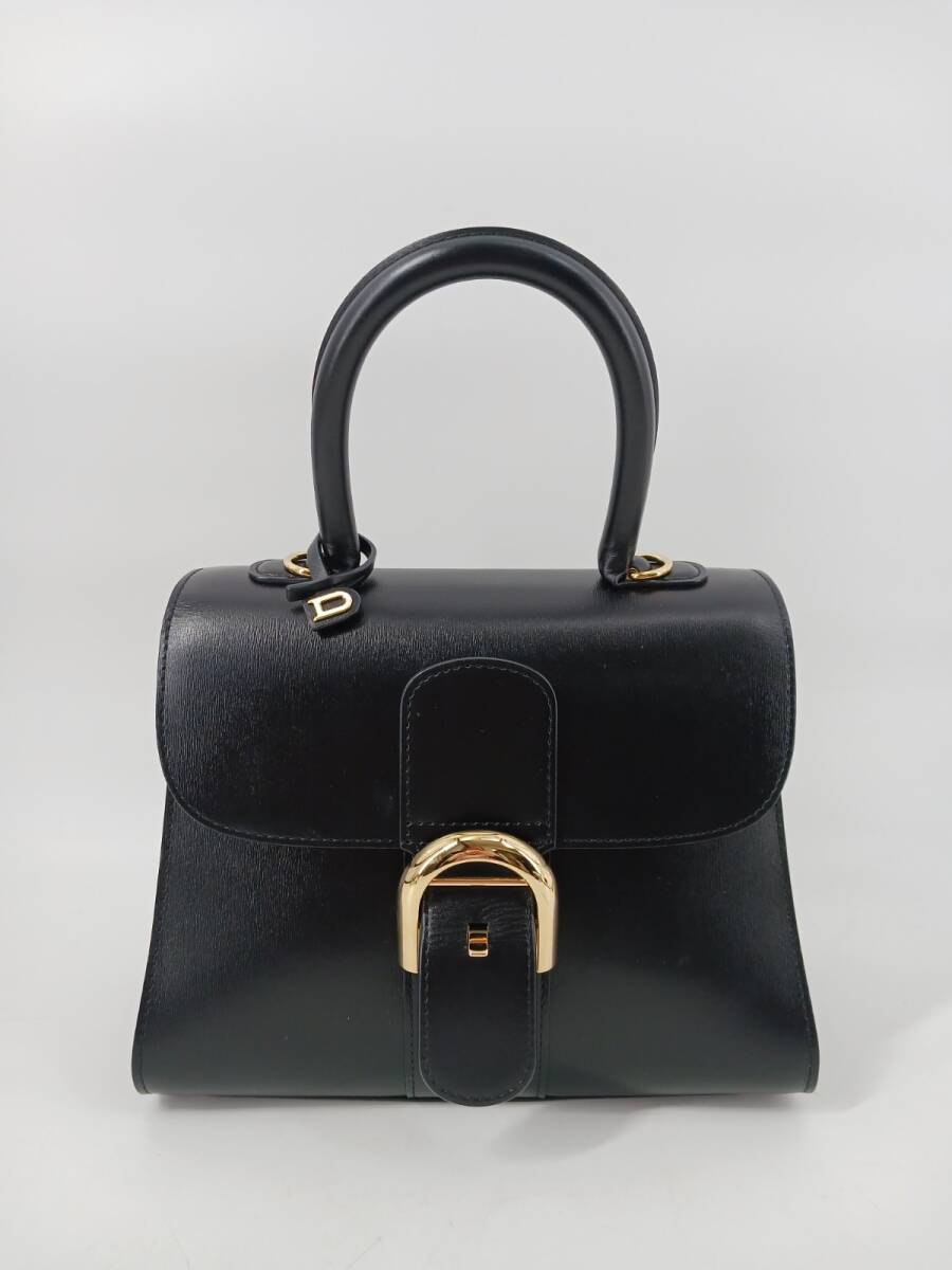 19812-02★美品★DELVAUX/デルヴォー ハンドバッグ ブリヨン PM ブラック レザー バッグ レディース 婦人用★_画像2