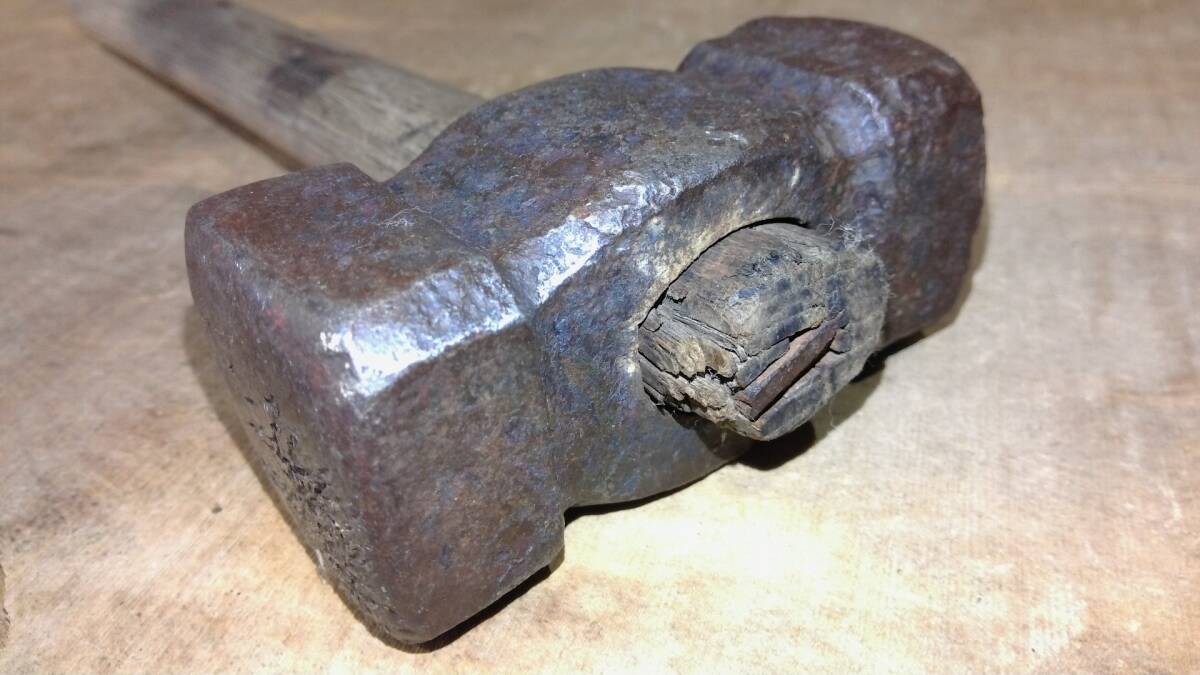 【古物屋】会津野鍛冶道具　金槌　鍛冶屋専門道具　鉄の鍛え用　野鍛冶道具資料　カスタムナイフ作り　(434)_画像2