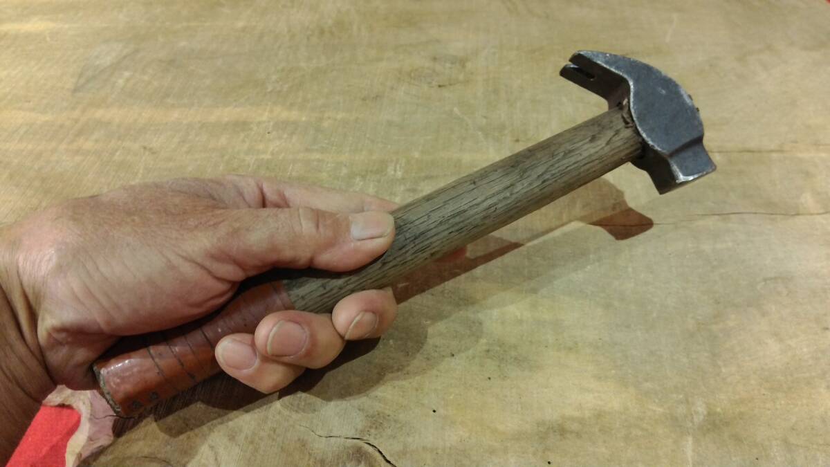 【古物屋】会津野鍛冶道具　金槌　馬の蹄鉄取り付け用金槌　馬具用野鍛冶道具資料　(435)_画像10