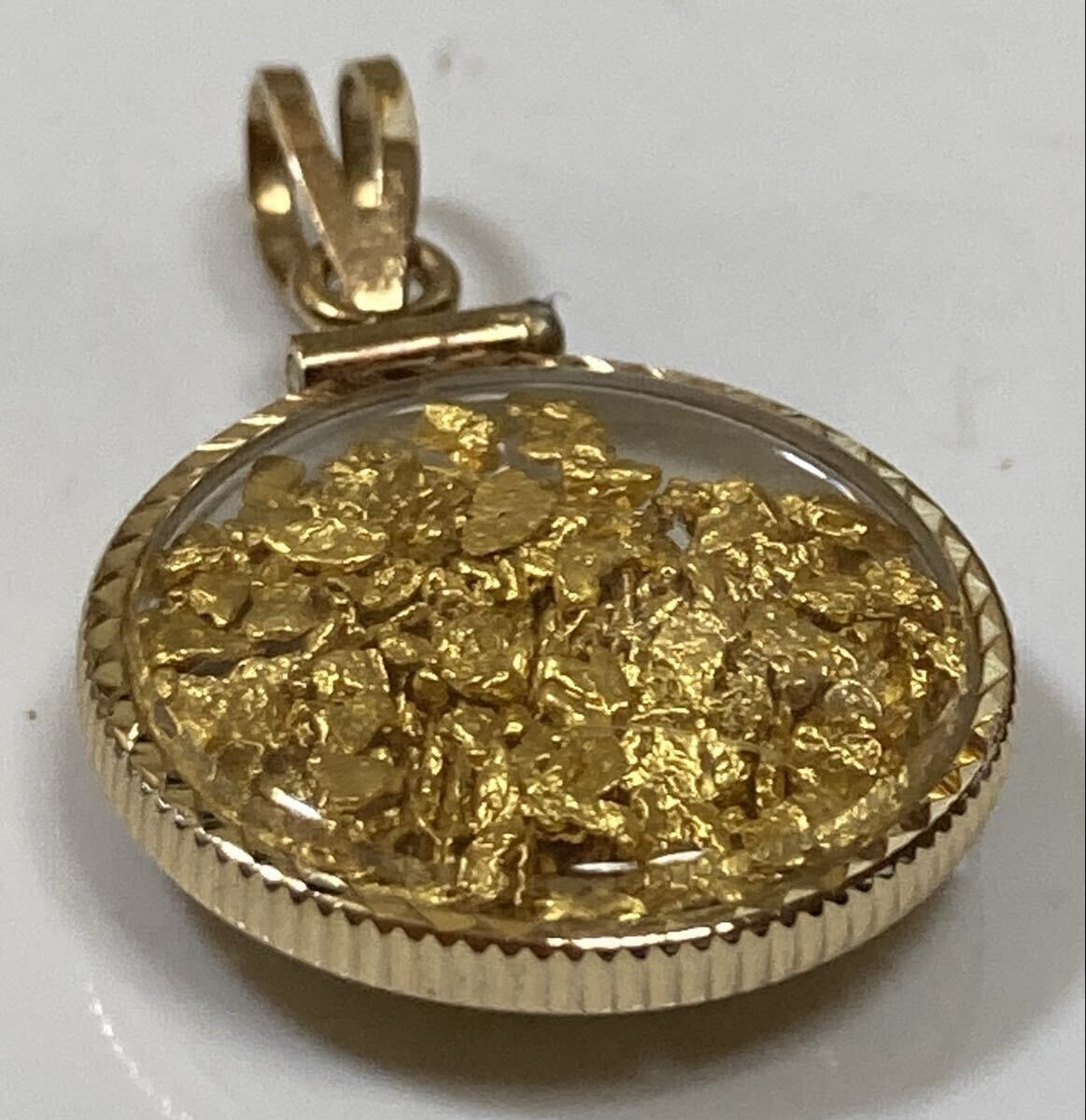 T11-011・砂金入りペンダントトップ (14K刻印)＊総重量4g _画像6